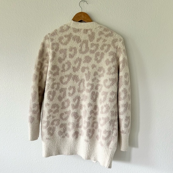 Barefoot Dreams CozyChic Leopard Cardigan in Cream / Stone - Picture 6 of 6